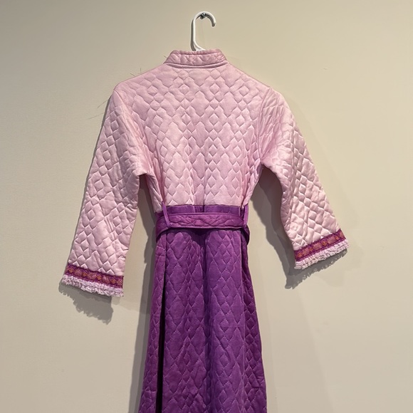 Vintage Quilted Pink & Purple House Coat Button Down Duster - Picture 9 of 14
